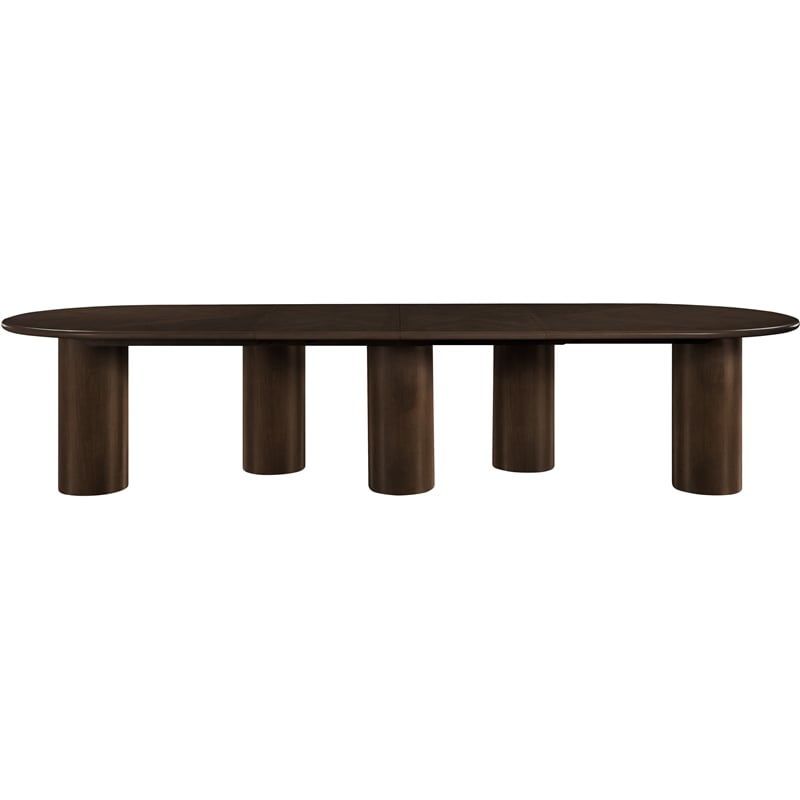 Meridian Furniture Dolan Brown Wood and Oak Veneer Dining Table
