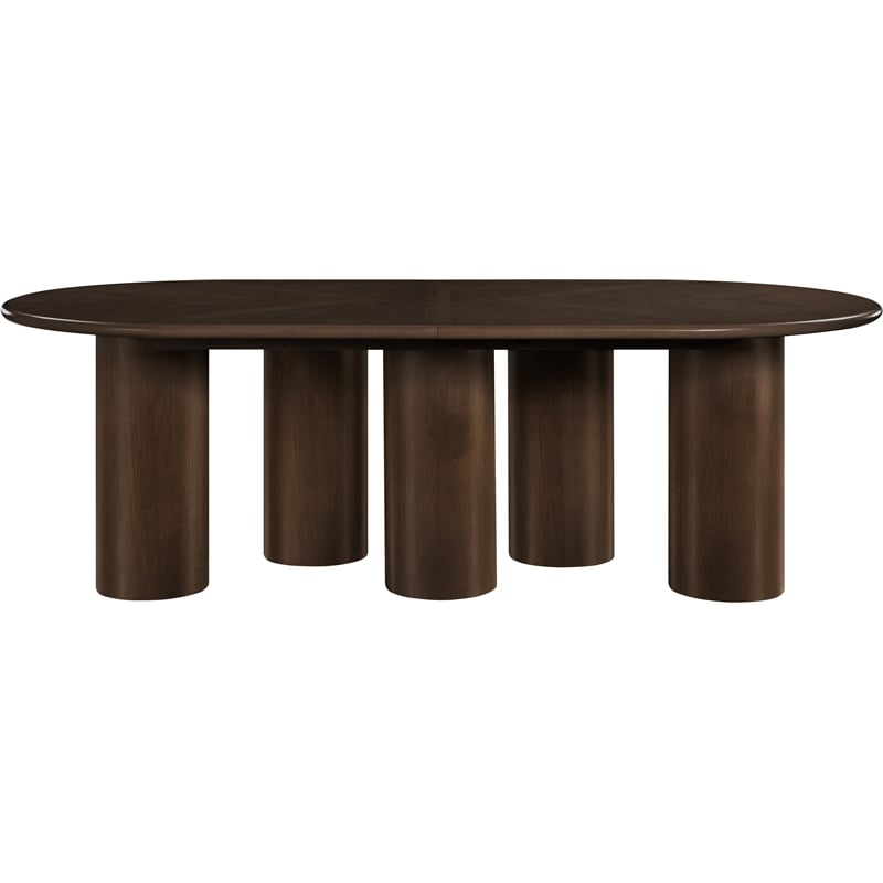 Meridian Furniture Dolan Brown Wood and Oak Veneer Dining Table