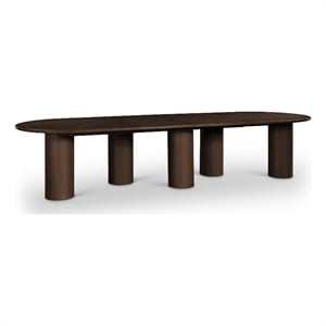Meridian Furniture Dolan Brown Wood and Oak Veneer Dining Table