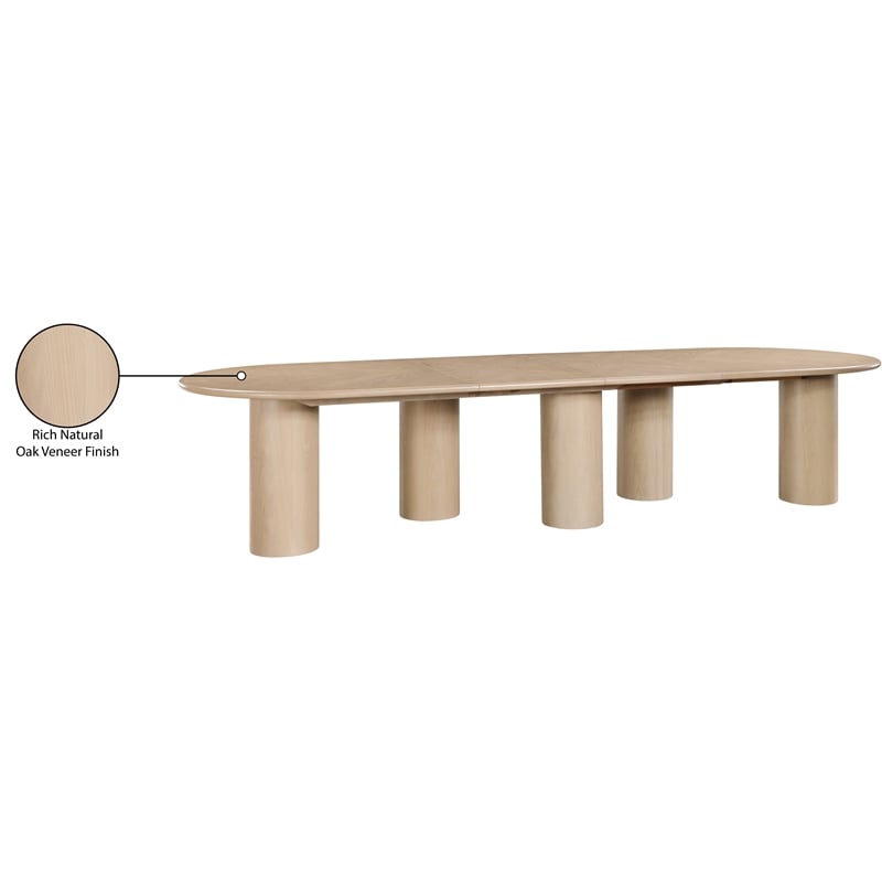 Meridian Furniture Dolan Oak Wood and Oak Veneer Dining Table
