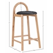 Meridian Furniture Calvin Black Vegan Leather Stool (Set of 3)