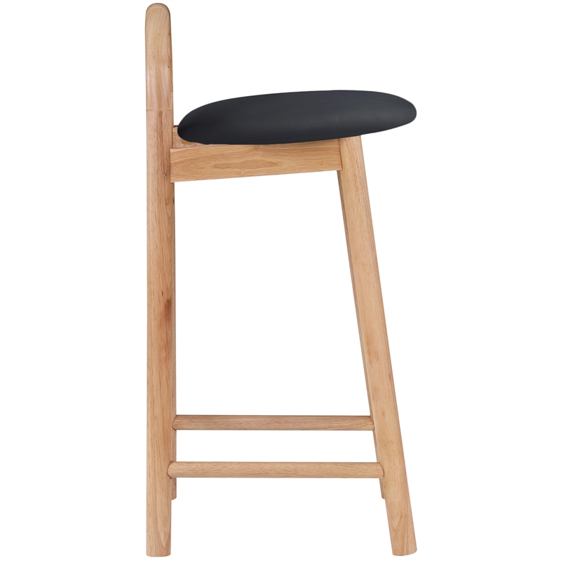 Meridian Furniture Calvin Black Vegan Leather Stool (Set of 4)
