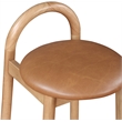 Meridian Furniture Calvin Cognac Vegan Leather Stool (Set of 4)