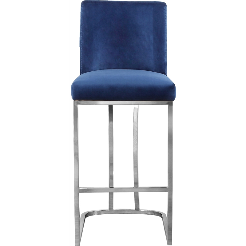 Meridian Furniture Heidi Navy Velvet Stool (Set of 4)