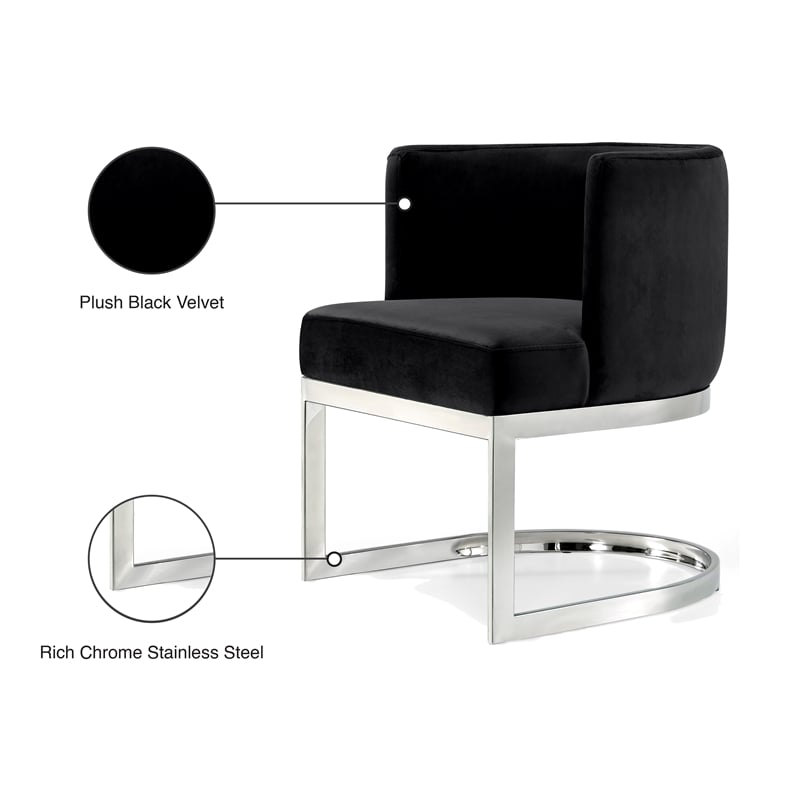 Meridian Furniture Gianna Black Velvet Dining Chair (Set of 2)