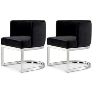 Meridian Furniture Gianna Black Velvet Dining Chair (Set of 2)