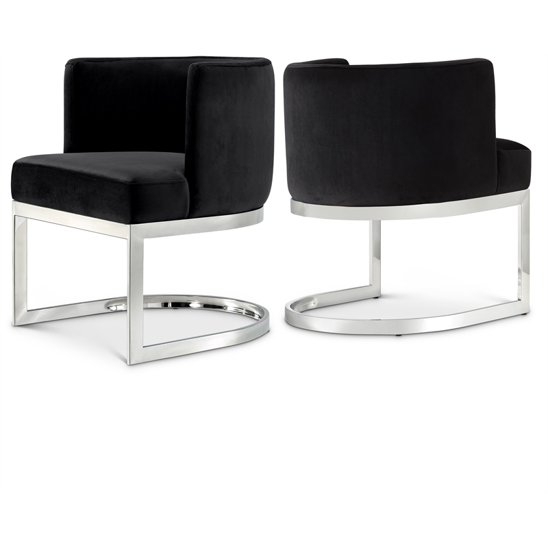 Meridian Furniture Gianna Black Velvet Dining Chair (Set of 3)