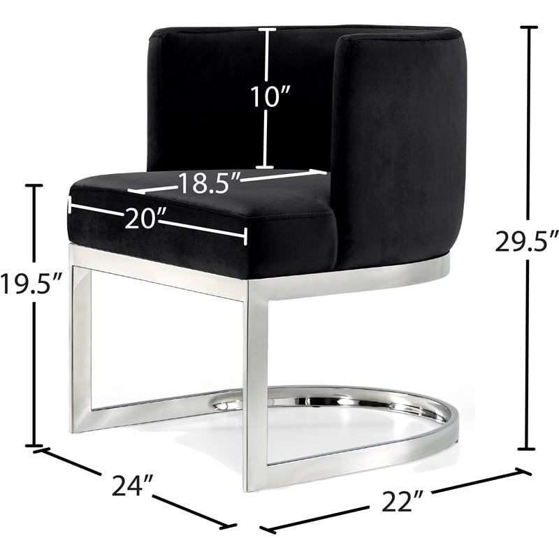 Meridian Furniture Gianna Black Velvet Dining Chair (Set of 3)