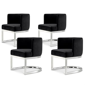 Meridian Furniture Gianna Black Velvet Dining Chair (Set of 4)