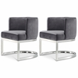 Meridian Furniture Gianna Grey Velvet Dining Chair (Set of 2)