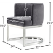 Meridian Furniture Gianna Grey Velvet Dining Chair (Set of 3)