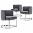 Meridian Furniture Gianna Grey Velvet Dining Chair (Set of 3)
