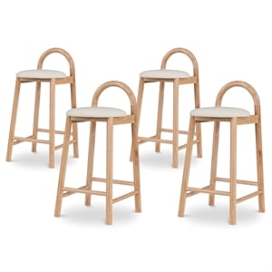 Meridian Furniture Calvin Cream Vegan Leather Stool (Set of 4)