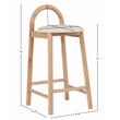 Meridian Furniture Calvin Cream Vegan Leather Stool (Set of 4)