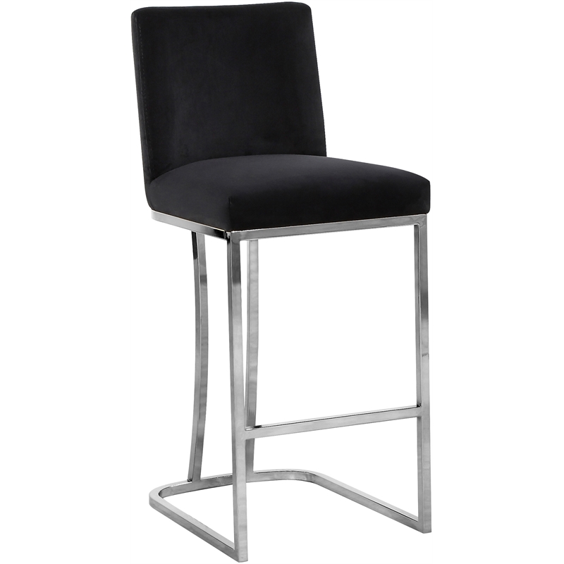 Meridian Furniture Heidi Black Velvet Stool (Set of 3)