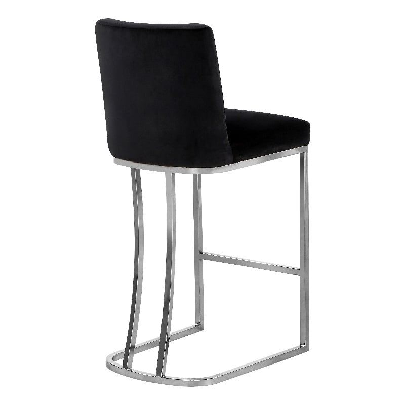 Meridian Furniture Heidi Black Velvet Stool (Set of 4)