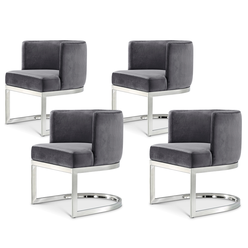 Meridian Furniture Gianna Grey Velvet Dining Chair (Set of 4)