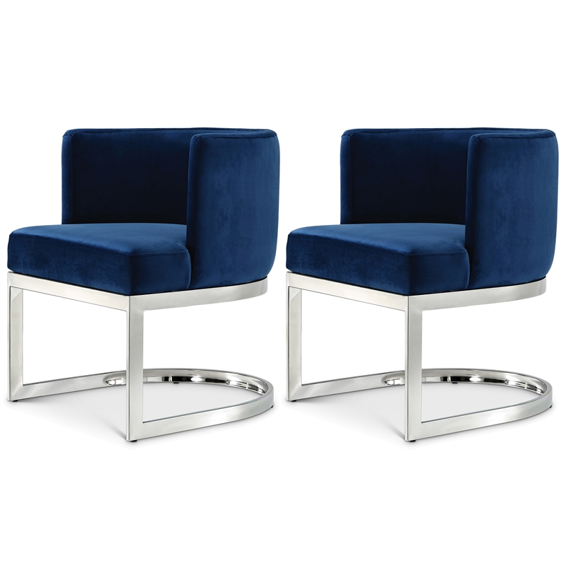Meridian Furniture Gianna Navy Velvet Dining Chair (Set of 2)