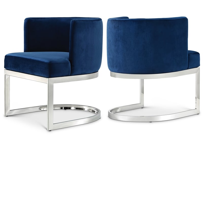 Meridian Furniture Gianna Navy Velvet Dining Chair (Set of 4)