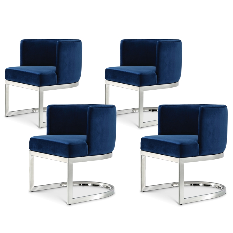 Meridian Furniture Gianna Navy Velvet Dining Chair (Set of 4)