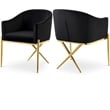 Meridian Furniture Xavier Black Velvet Dining Chair (Set of 2)