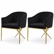 Meridian Furniture Xavier Black Velvet Dining Chair (Set of 2)