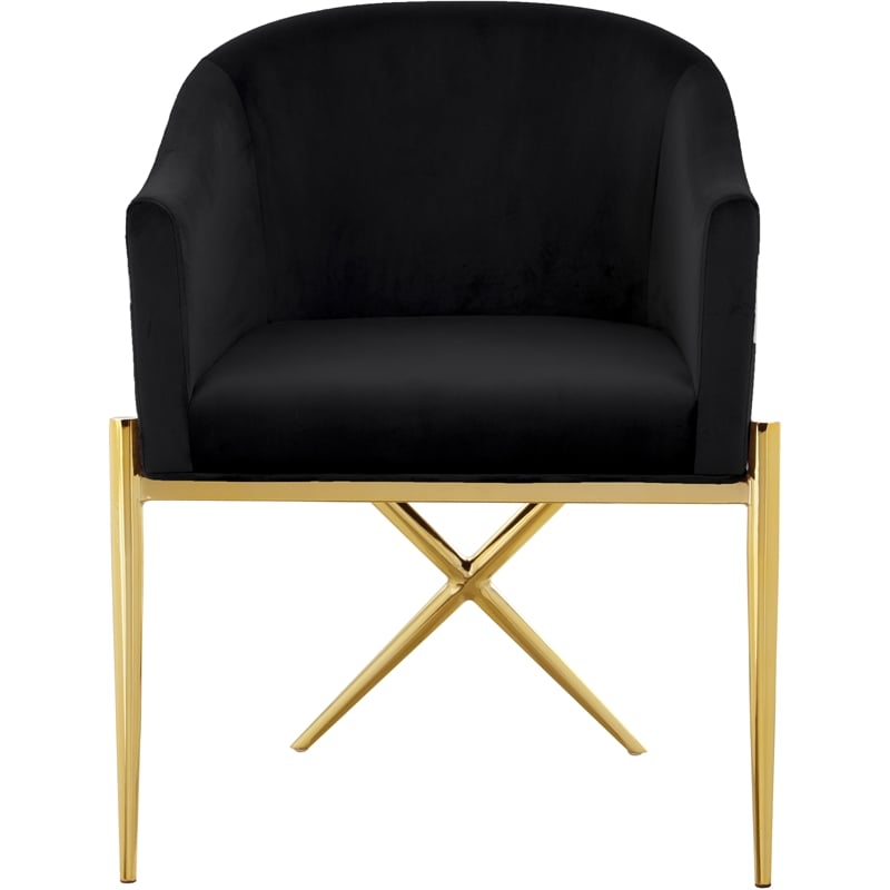 Meridian Furniture Xavier Black Velvet Dining Chair (Set of 3)