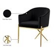 Meridian Furniture Xavier Black Velvet Dining Chair (Set of 3)