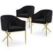 Meridian Furniture Xavier Black Velvet Dining Chair (Set of 3)