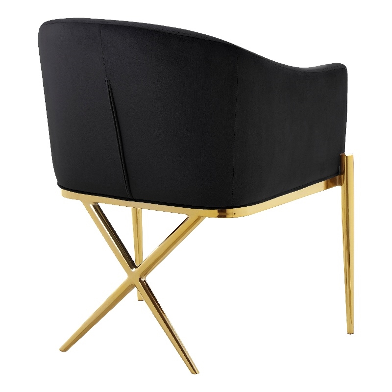 Meridian Furniture Xavier Black Velvet Dining Chair (Set of 4)