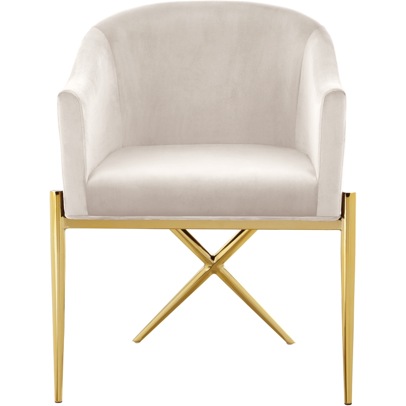 Meridian Furniture Xavier Cream Velvet Dining Chair (Set of 2)