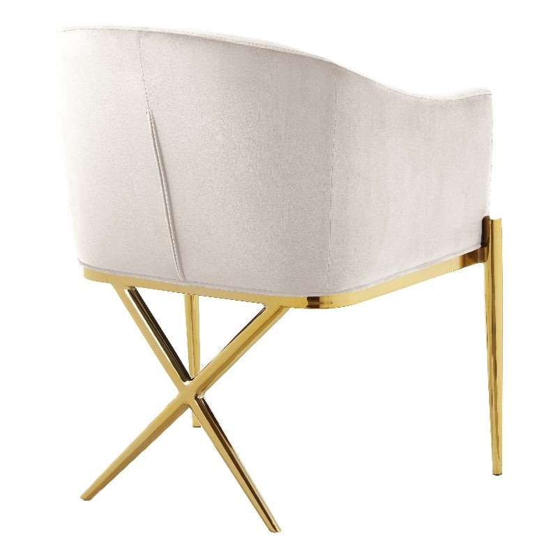 Meridian Furniture Xavier Cream Velvet Dining Chair (Set of 3)