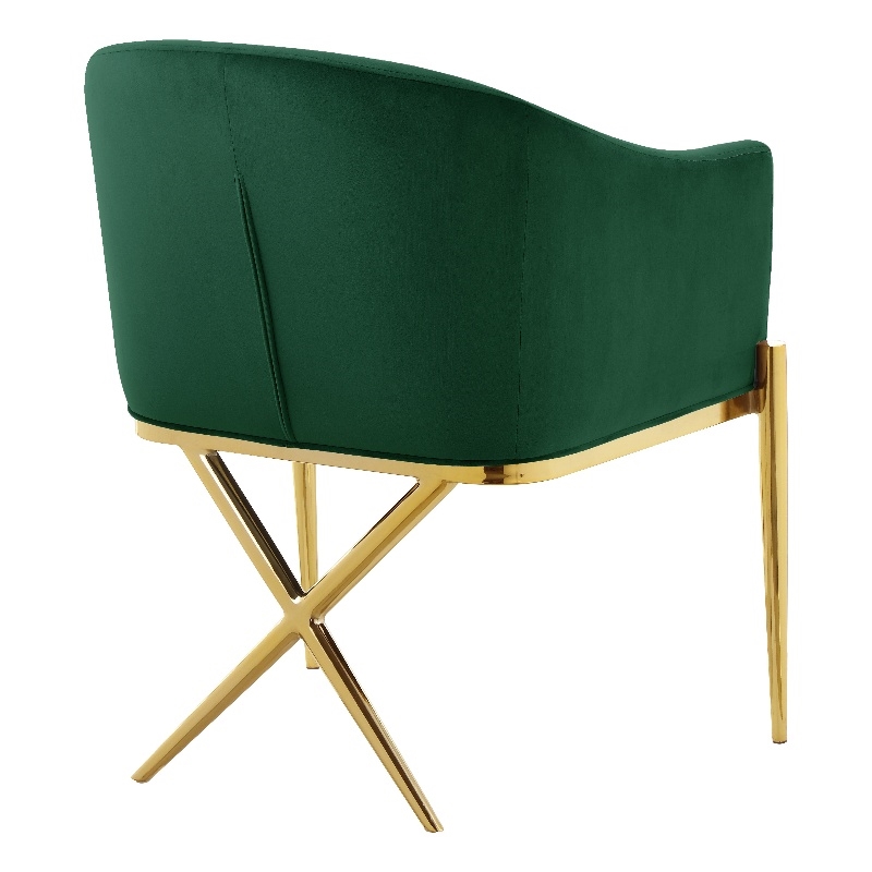 Meridian Furniture Xavier Green Velvet Dining Chair (Set of 3)