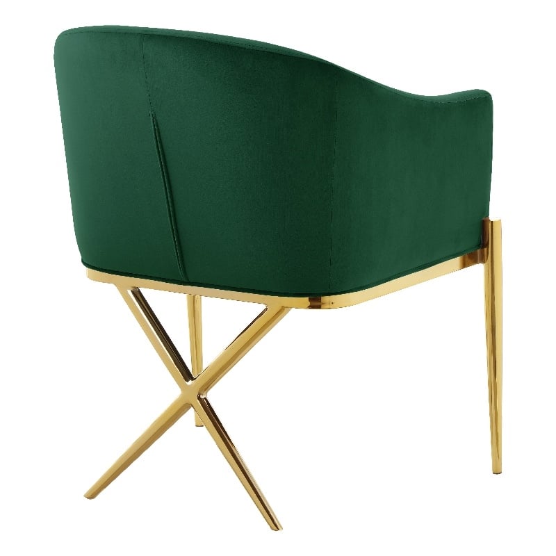 Meridian Furniture Xavier Green Velvet Dining Chair (Set of 4)
