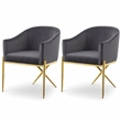 Meridian Furniture Xavier Grey Velvet Dining Chair (Set of 2)