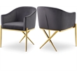 Meridian Furniture Xavier Grey Velvet Dining Chair (Set of 3)