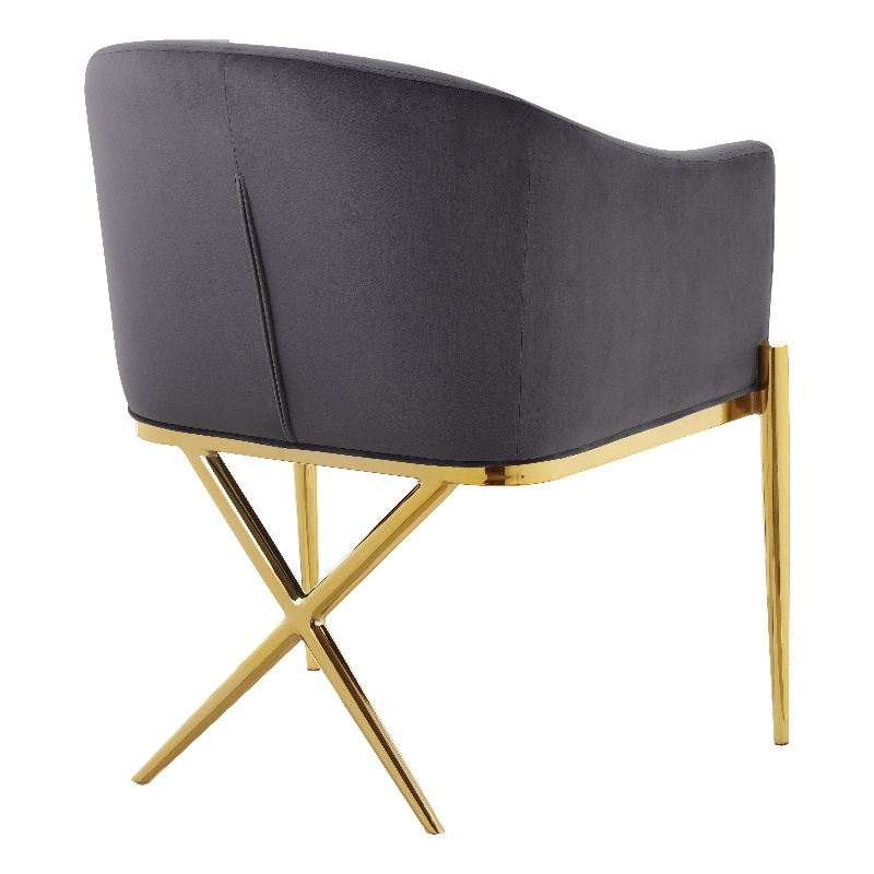 Meridian Furniture Xavier Grey Velvet Dining Chair (Set of 4)