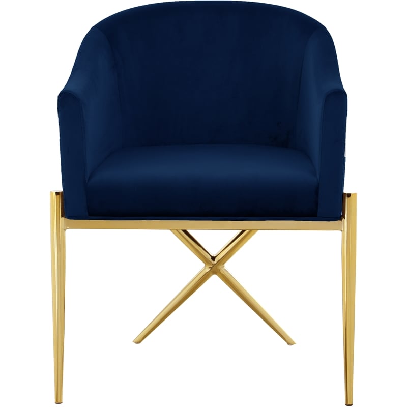 Meridian Furniture Xavier Navy Velvet Dining Chair (Set of 4)