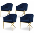 Meridian Furniture Xavier Navy Velvet Dining Chair (Set of 4)