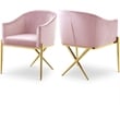 Meridian Furniture Xavier Pink Velvet Dining Chair (Set of 2)