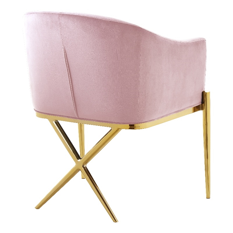 Meridian Furniture Xavier Pink Velvet Dining Chair (Set of 4)