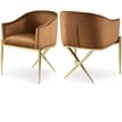 Meridian Furniture Xavier Saddle Velvet Dining Chair (Set of 2)
