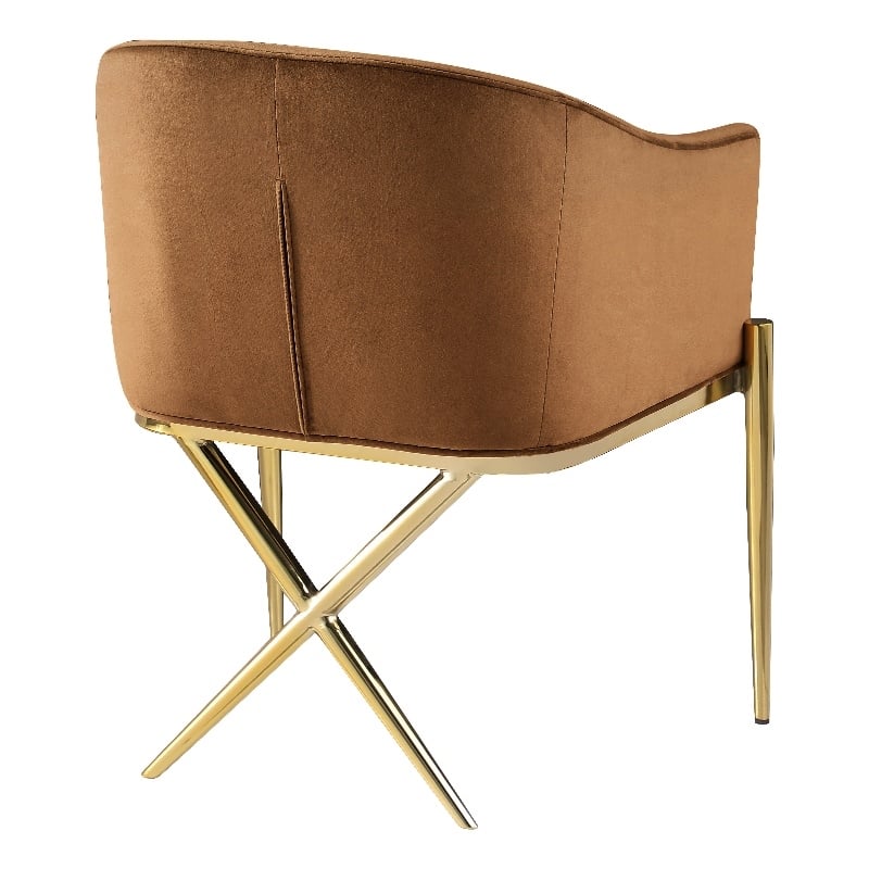 Meridian Furniture Xavier Saddle Velvet Dining Chair (Set of 2)