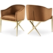 Meridian Furniture Xavier Saddle Velvet Dining Chair (Set of 3)