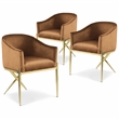 Meridian Furniture Xavier Saddle Velvet Dining Chair (Set of 3)