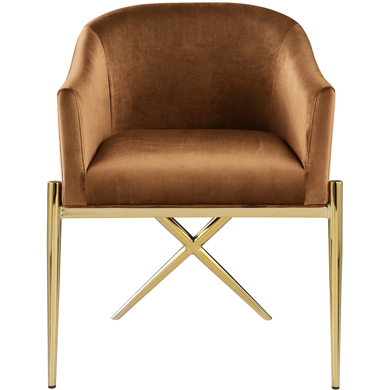 Meridian Furniture Xavier Saddle Velvet Dining Chair (Set of 3)