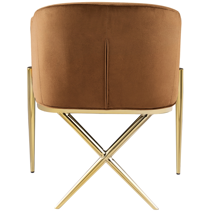 Meridian Furniture Xavier Saddle Velvet Dining Chair (Set of 3)