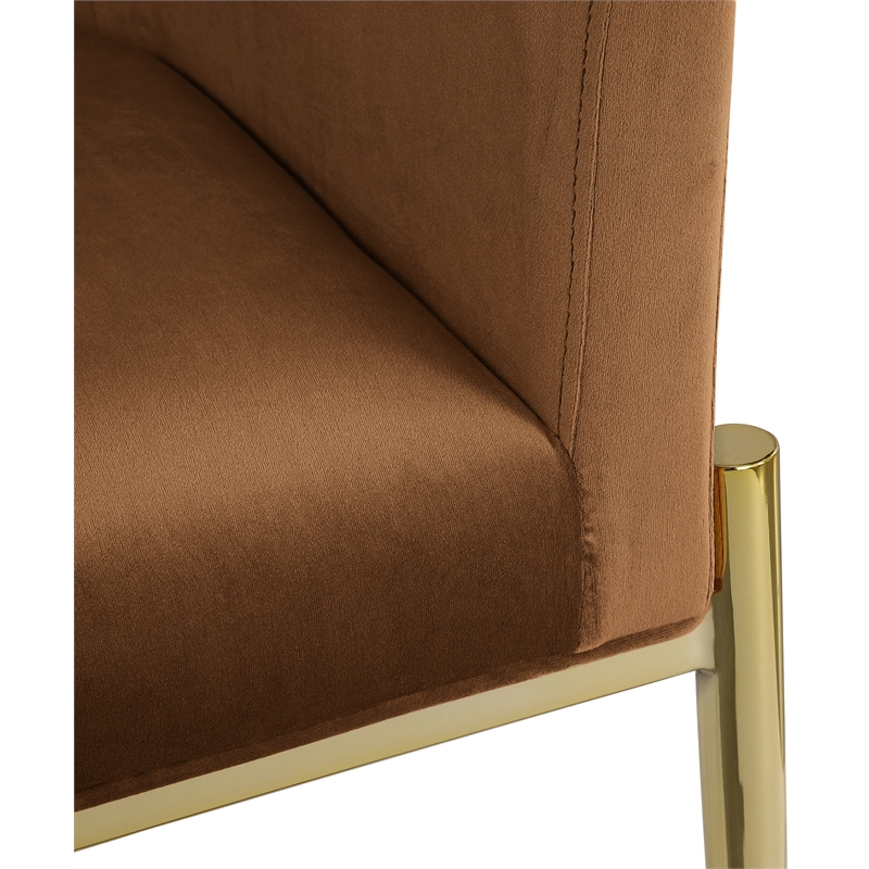 Meridian Furniture Xavier Saddle Velvet Dining Chair (Set of 3)