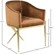 Meridian Furniture Xavier Saddle Velvet Dining Chair (Set of 3)