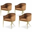 Meridian Furniture Xavier Saddle Velvet Dining Chair (Set of 4)